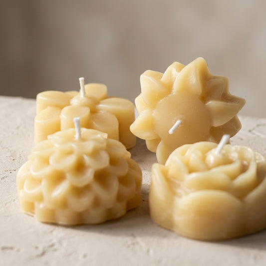 Beeswax Floral Tea Lights | Botanical Ritual Set