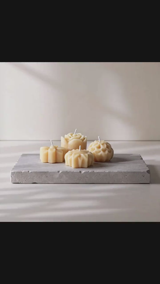 Beeswax Floral Tea Lights | Botanical Ritual Set